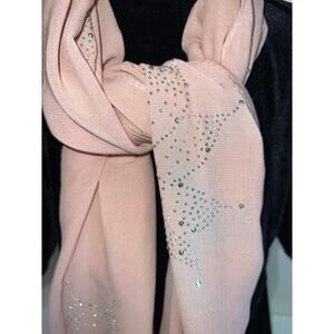 Jessica McClintock Scarf Vintage Y2K Embellished Dusty Rose Old Hollywood Glam